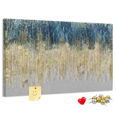 Tableau de liège Motif abstrait avec des lignes verticales dorées