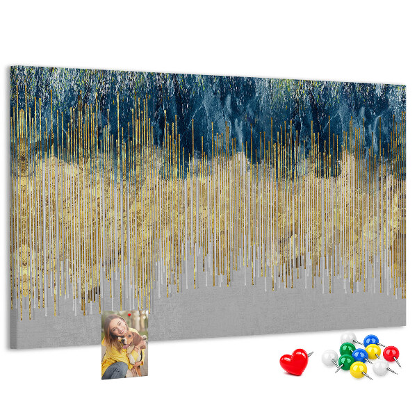 Tableau de liège Motif abstrait avec des lignes verticales dorées