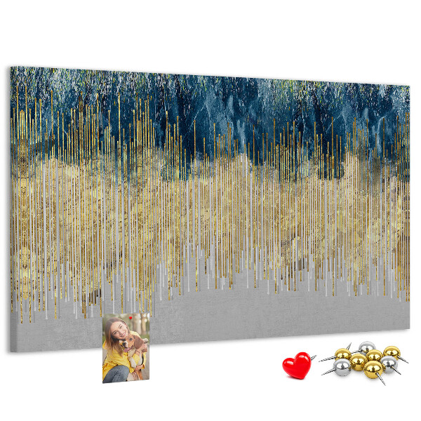 Tableau de liège Motif abstrait avec des lignes verticales dorées