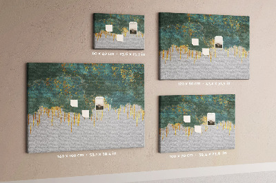 Tableau en liège Gouttes dorées sur fond de nuage bleu