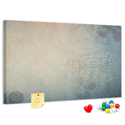 Tableau affichage liège Une carte ancienne aux taches délicates