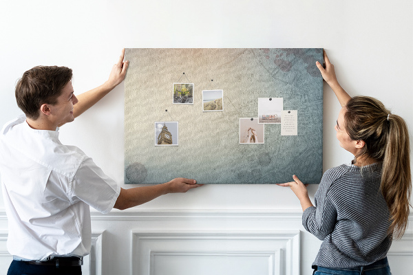 Tableau affichage liège Une carte ancienne aux taches délicates