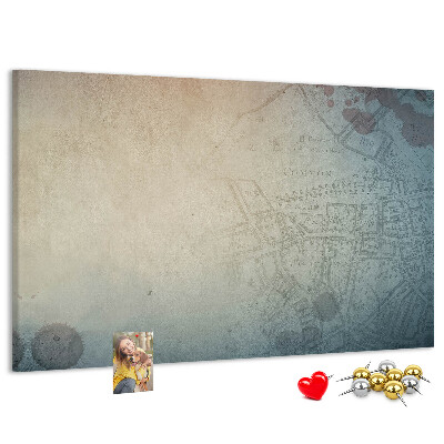 Tableau affichage liège Une carte ancienne aux taches délicates