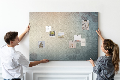 Tableau affichage liège Une carte ancienne aux taches délicates