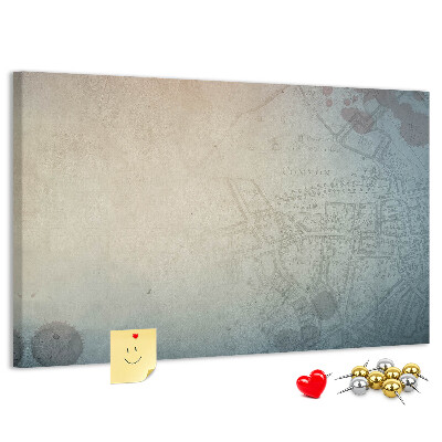 Tableau affichage liège Une carte ancienne aux taches délicates