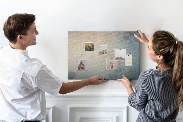 Tableau affichage liège Une carte ancienne aux taches délicates