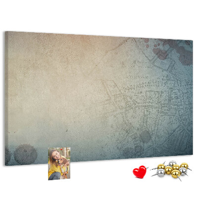 Tableau affichage liège Une carte ancienne aux taches délicates