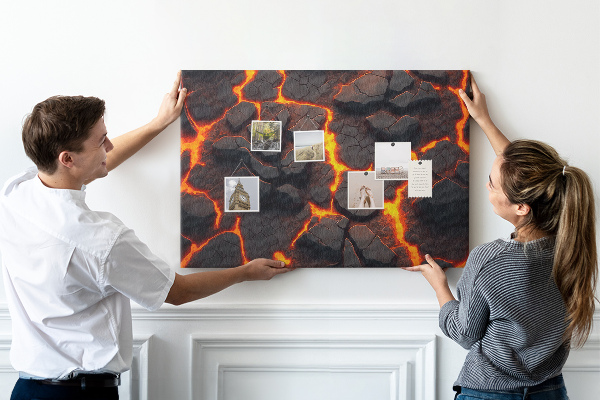 Tableau en liège Roches volcaniques avec lave en fusion
