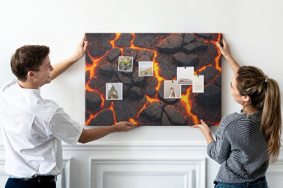 Tableau en liège Roches volcaniques avec lave en fusion
