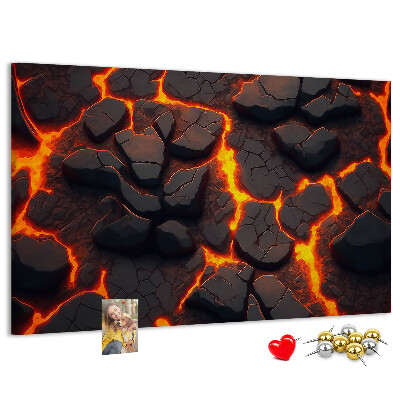 Tableau en liège Roches volcaniques avec lave en fusion