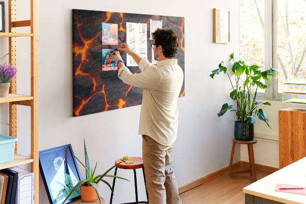 Tableau en liège Roches volcaniques avec lave en fusion