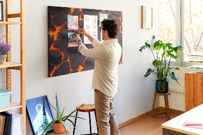 Tableau en liège Roches volcaniques avec lave en fusion