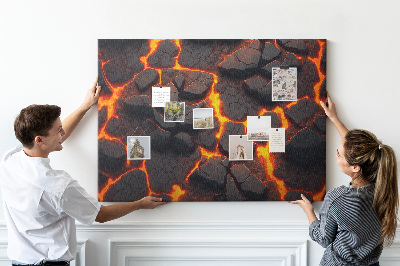 Tableau en liège Roches volcaniques avec lave en fusion