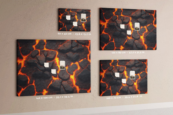 Tableau en liège Roches volcaniques avec lave en fusion