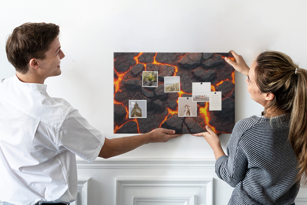 Tableau en liège Roches volcaniques avec lave en fusion