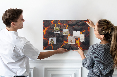 Tableau en liège Roches volcaniques avec lave en fusion