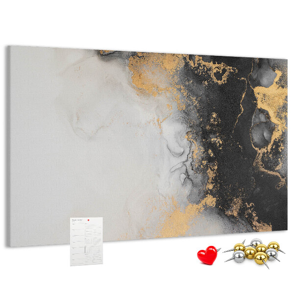 Tableau affichage liège Une abstraction élégante dans des nuances de noir.