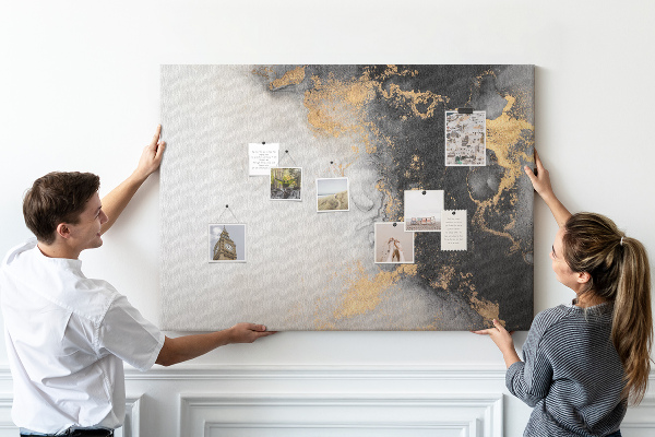 Tableau affichage liège Une abstraction élégante dans des nuances de noir.