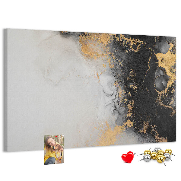 Tableau affichage liège Une abstraction élégante dans des nuances de noir.