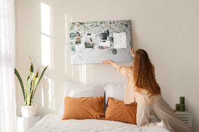 Tableau en liège Motifs floraux et feuillus aux tons pastel