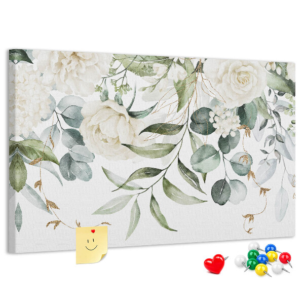 Tableau en liège Motifs floraux à feuilles vertes