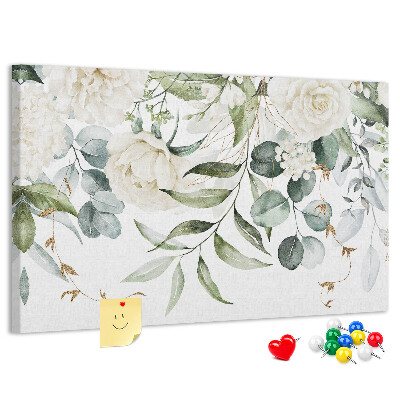Tableau en liège Motifs floraux à feuilles vertes