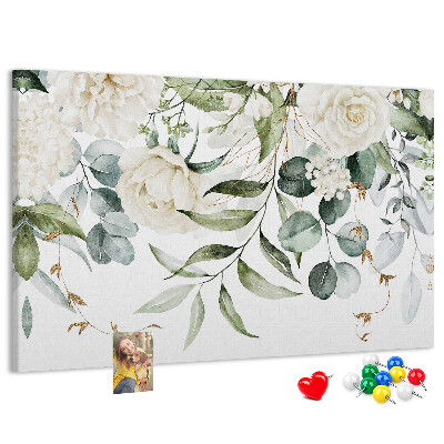 Tableau en liège Motifs floraux à feuilles vertes