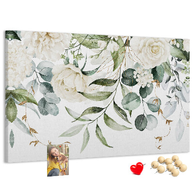 Tableau en liège Motifs floraux à feuilles vertes
