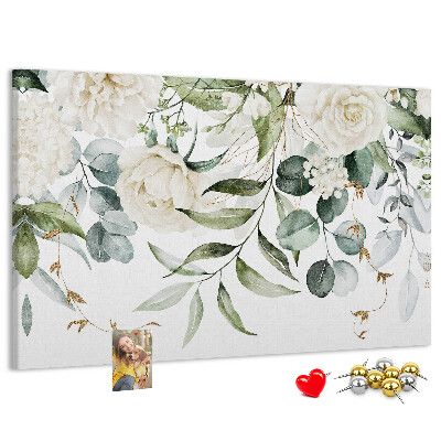 Tableau en liège Motifs floraux à feuilles vertes