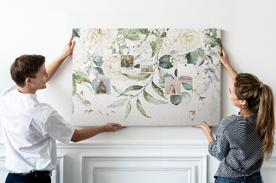Tableau en liège Motifs floraux à feuilles vertes