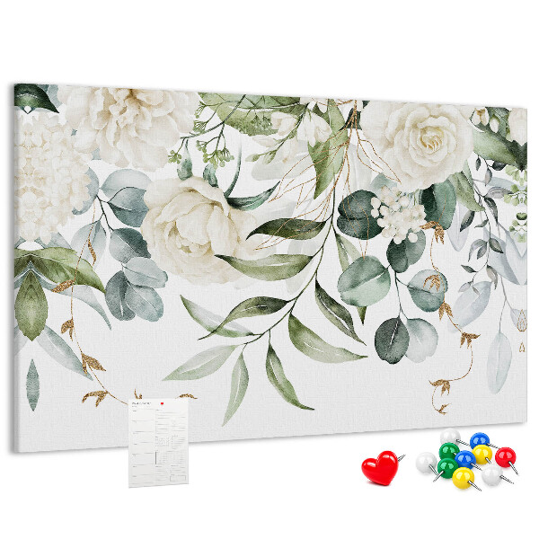 Tableau en liège Motifs floraux à feuilles vertes