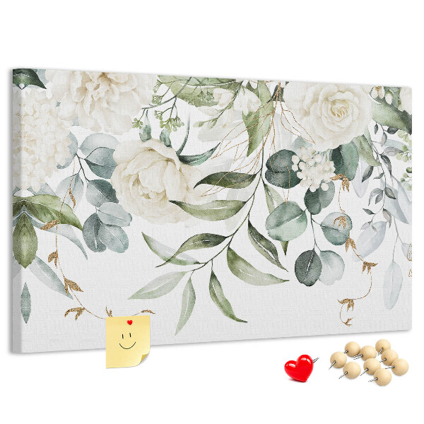 Tableau en liège Motifs floraux à feuilles vertes