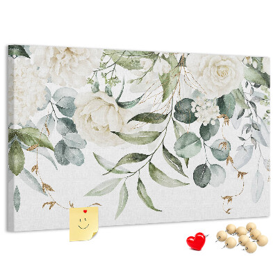 Tableau en liège Motifs floraux à feuilles vertes