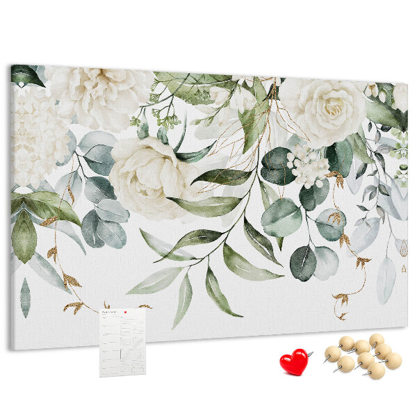 Tableau en liège Motifs floraux à feuilles vertes