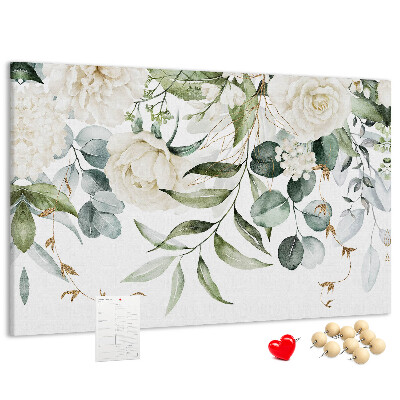 Tableau en liège Motifs floraux à feuilles vertes