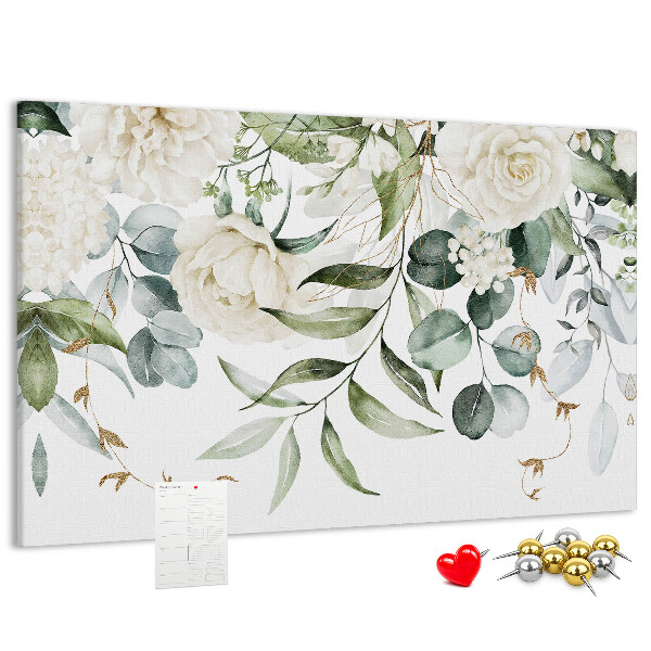 Tableau en liège Motifs floraux à feuilles vertes