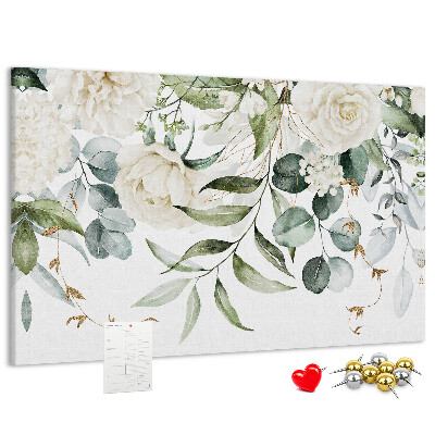 Tableau en liège Motifs floraux à feuilles vertes