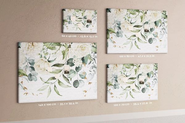Tableau en liège Motifs floraux à feuilles vertes