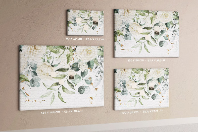 Tableau en liège Motifs floraux à feuilles vertes