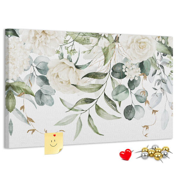 Tableau en liège Motifs floraux à feuilles vertes