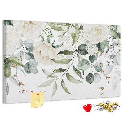 Tableau en liège Motifs floraux à feuilles vertes
