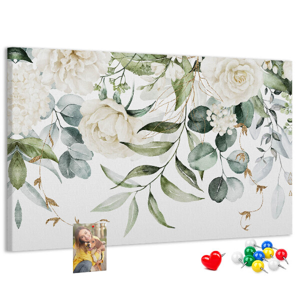 Tableau en liège Motifs floraux à feuilles vertes