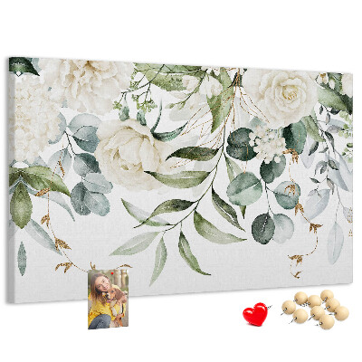 Tableau en liège Motifs floraux à feuilles vertes