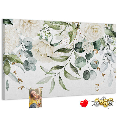 Tableau en liège Motifs floraux à feuilles vertes
