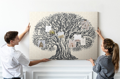 Tableau affichage liège Branches d'arbres entrelacées en noir.