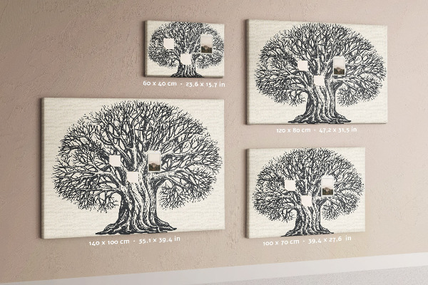Tableau affichage liège Branches d'arbres entrelacées en noir.