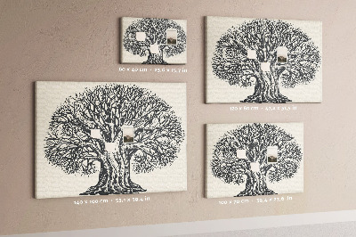 Tableau affichage liège Branches d'arbres entrelacées en noir.