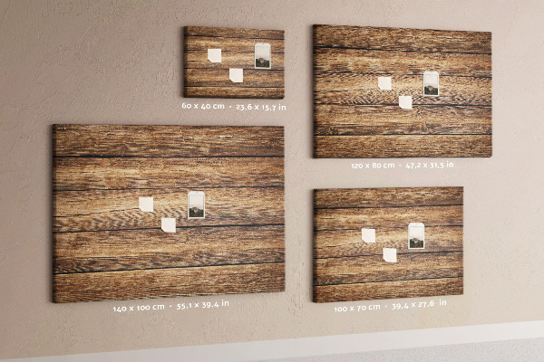 Tableau de liège Planches naturelles aux teintes chaudes.