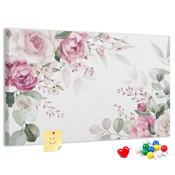 Tableau en liège Motif floral aux teintes pastel