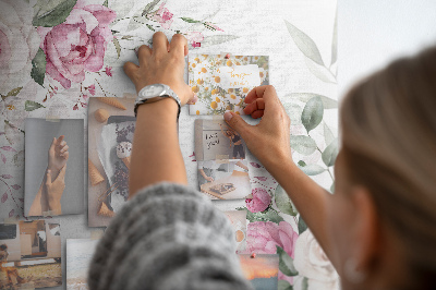 Tableau en liège Motif floral aux teintes pastel